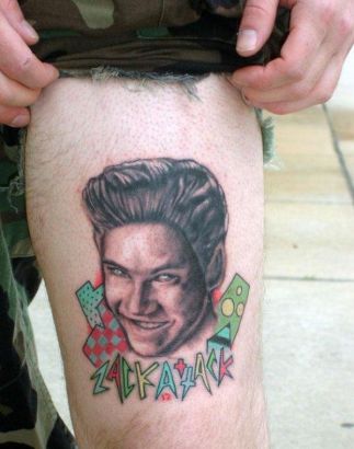College Humer Tats On Leg